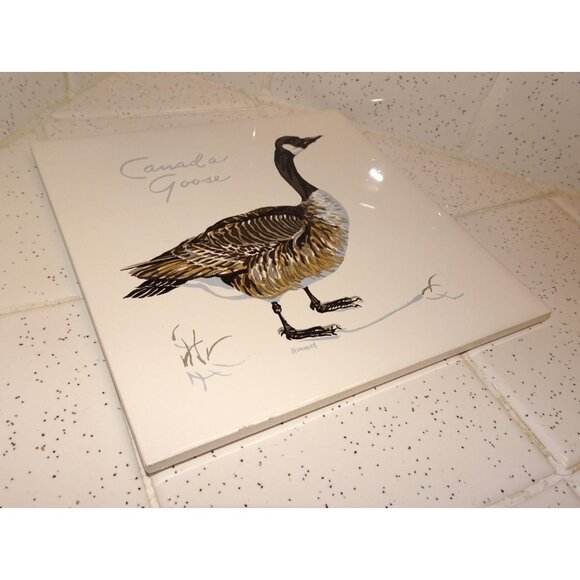 Vintage Screencraft Canada Goose Tile Howard art trivet Canadian Geese - Picture 7 of 10